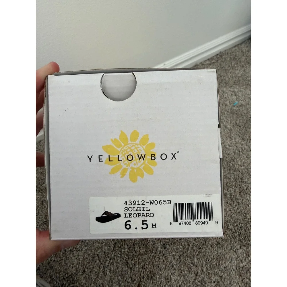 Yellow Box Soleil Flip Flops – Leopard – Women's Size 6.5 – New in Box - Picture 7 of 8